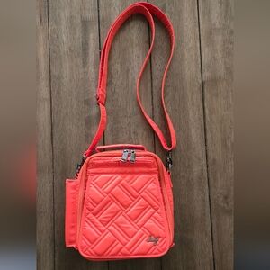 Lug Quilted Crossbody Bag in Bright Coral